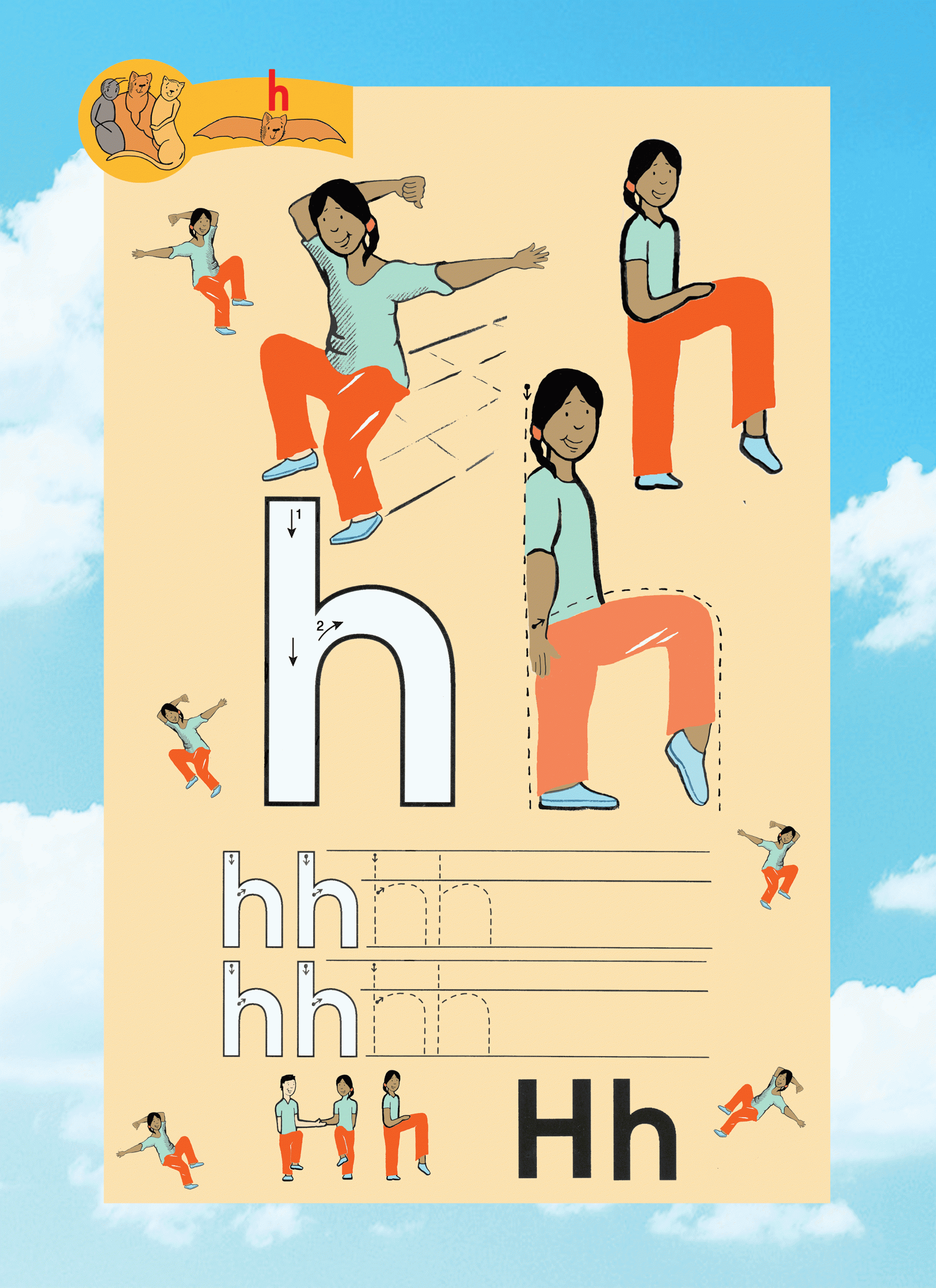 Picture letters to colour and draw in a fun phonetic alphabet.