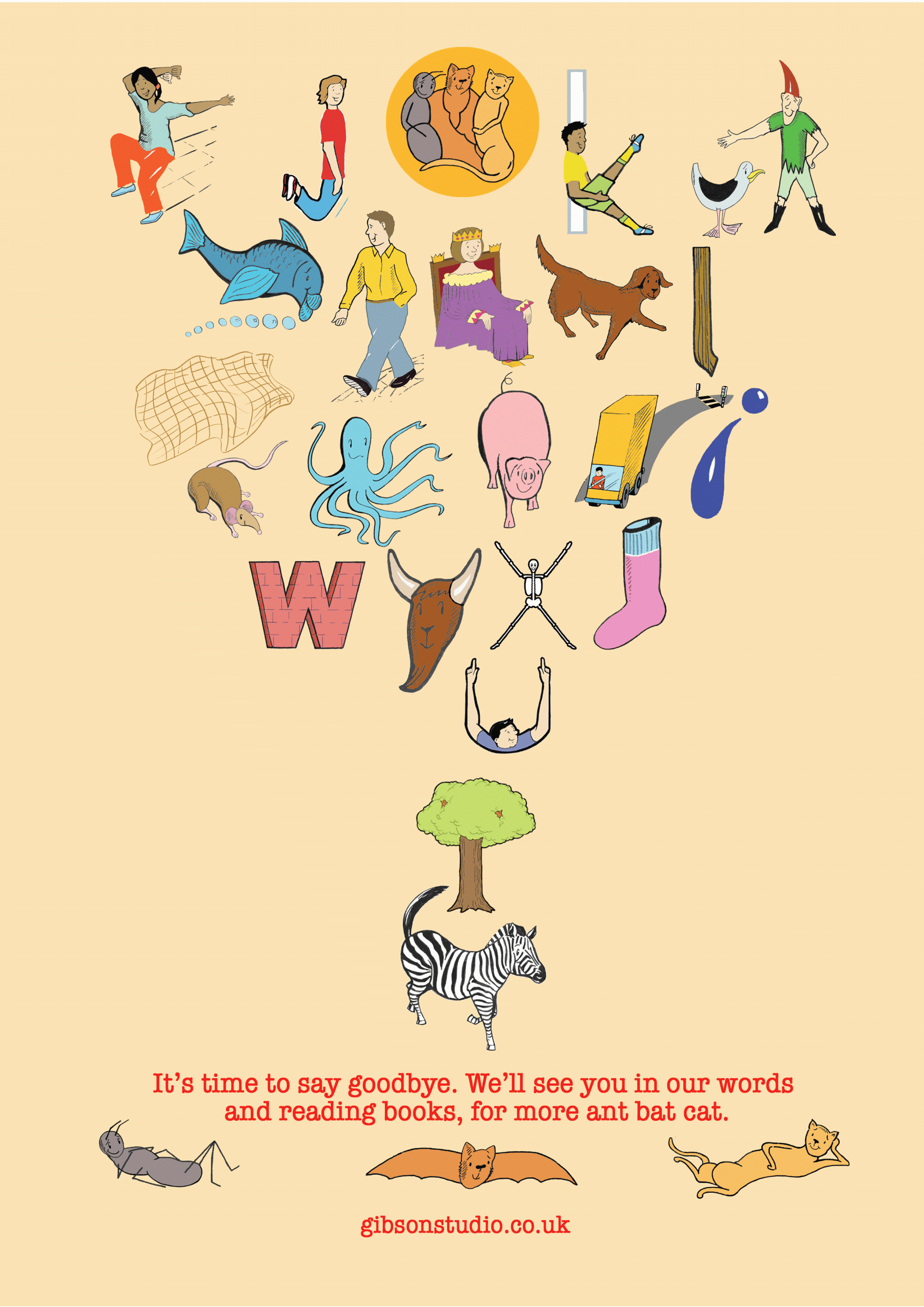Picture letters to colour and draw in a fun phonetic alphabet.