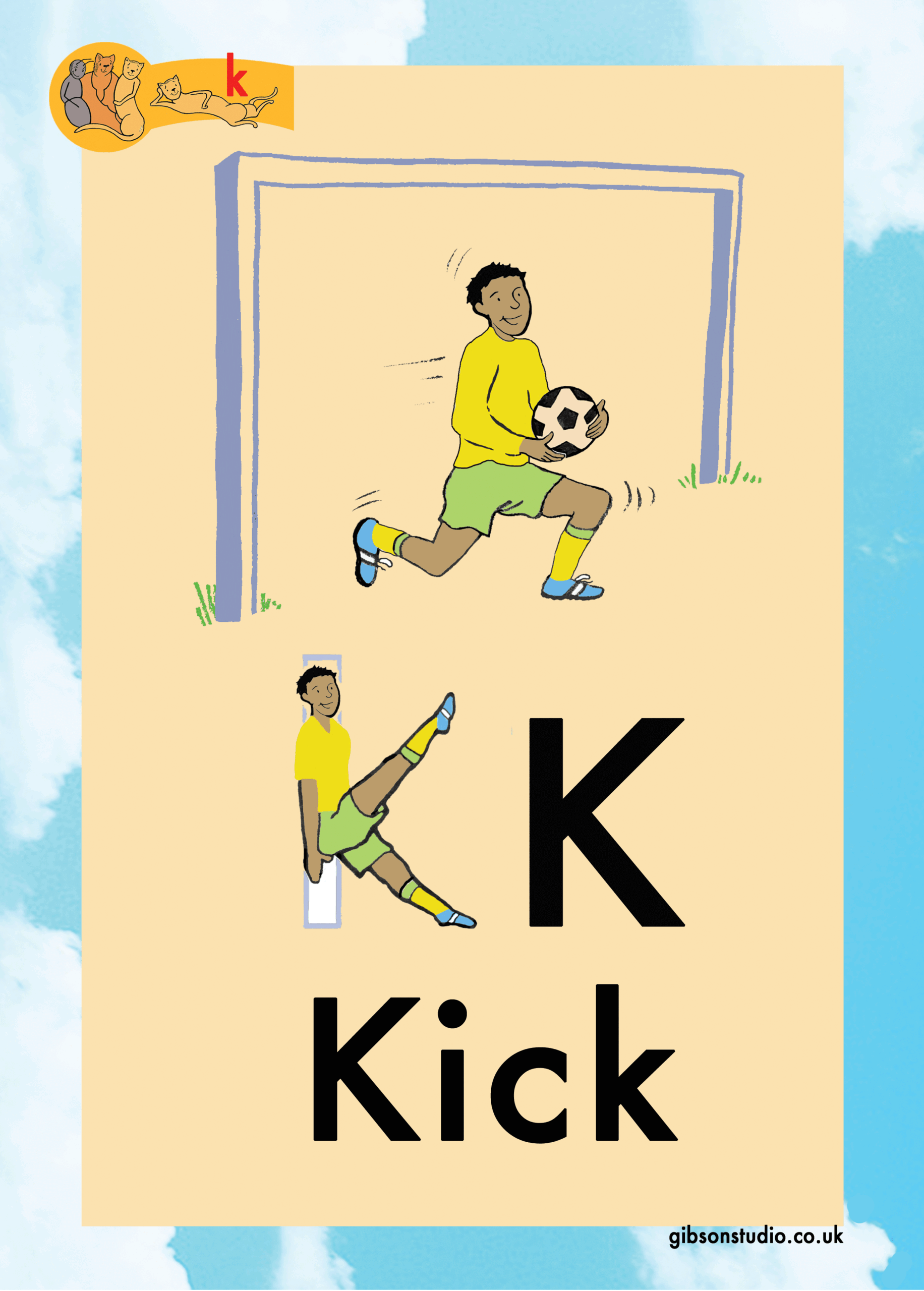 The picture changes to a letter. The first letter of the pictures phonetic word.