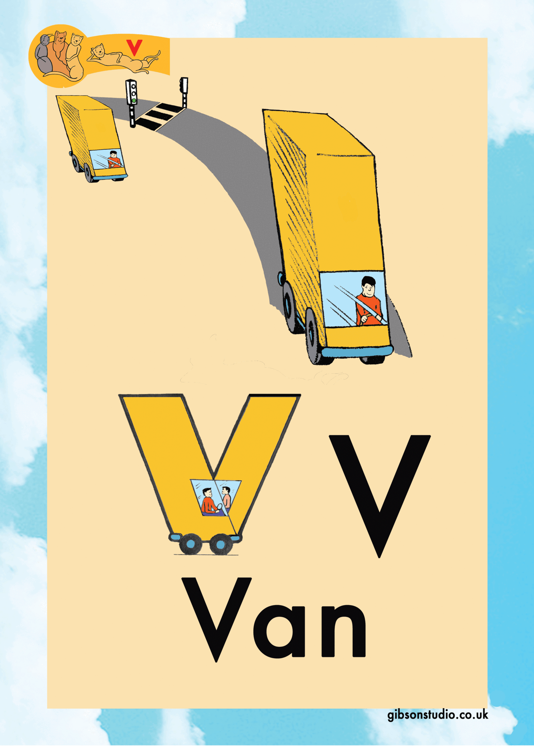 The picture changes to a letter. The first letter of the pictures phonetic word.
