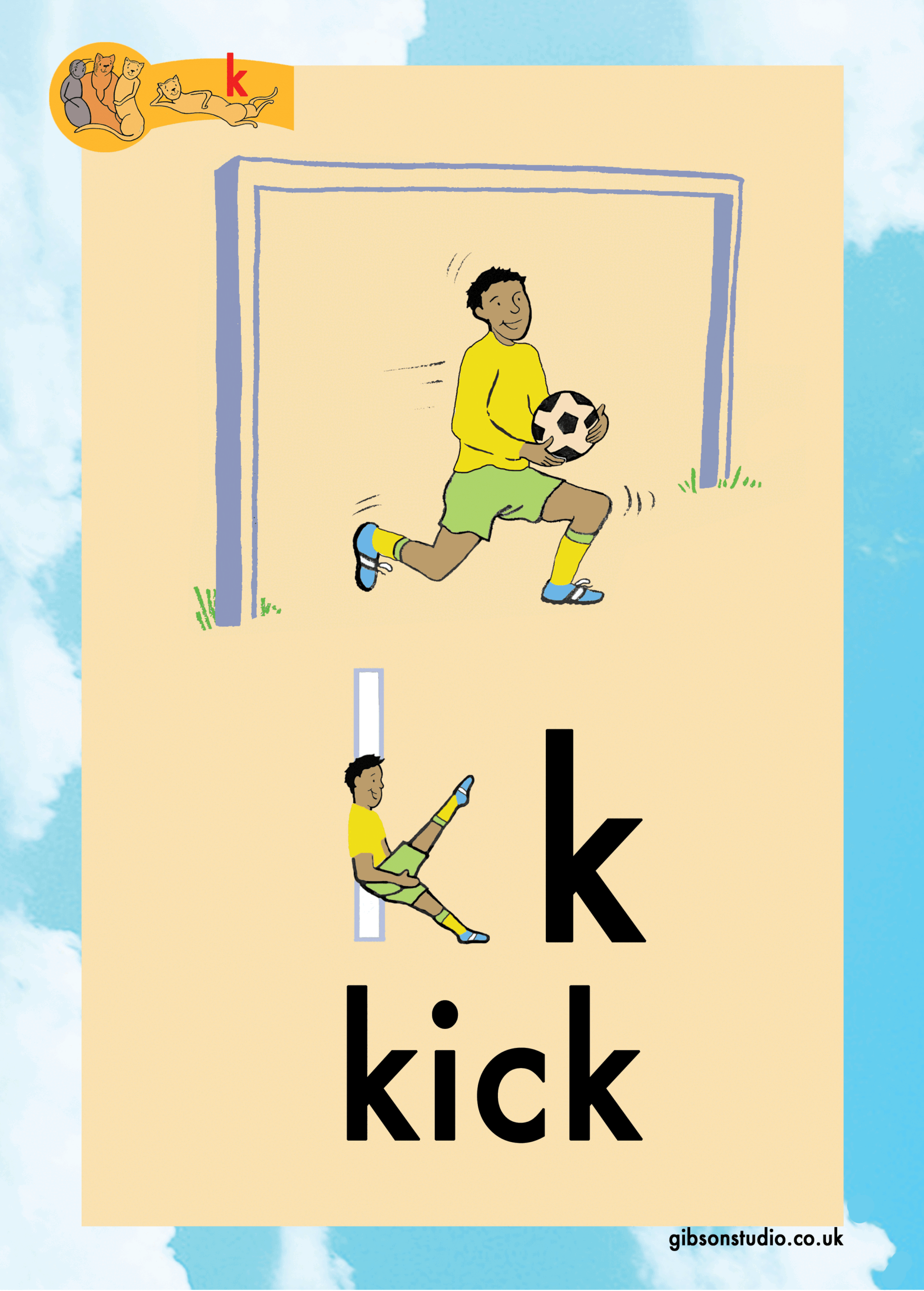 The picture changes to a letter. The first letter of the pictures phonetic word.
