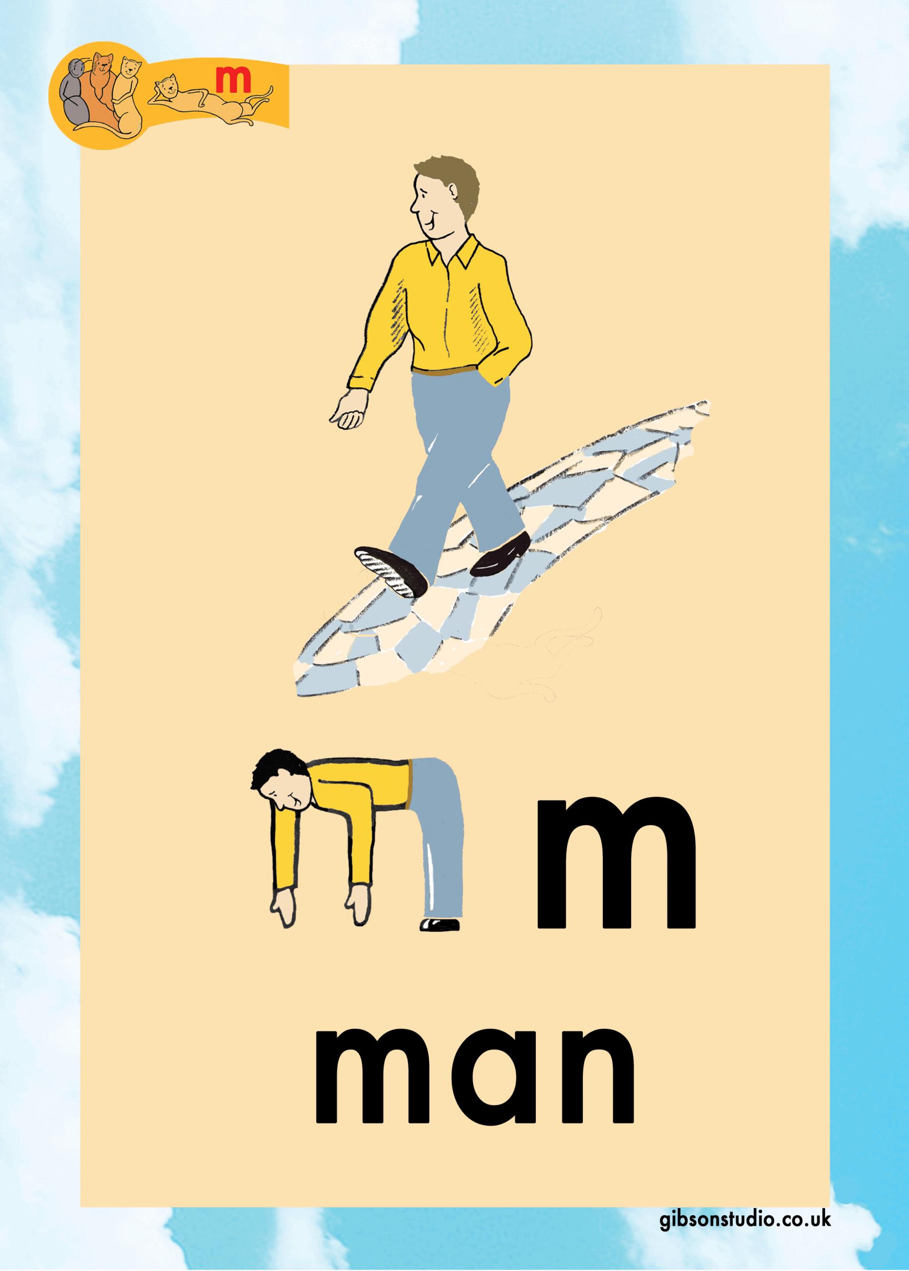 The picture changes to a letter. The first letter of the pictures phonetic word.