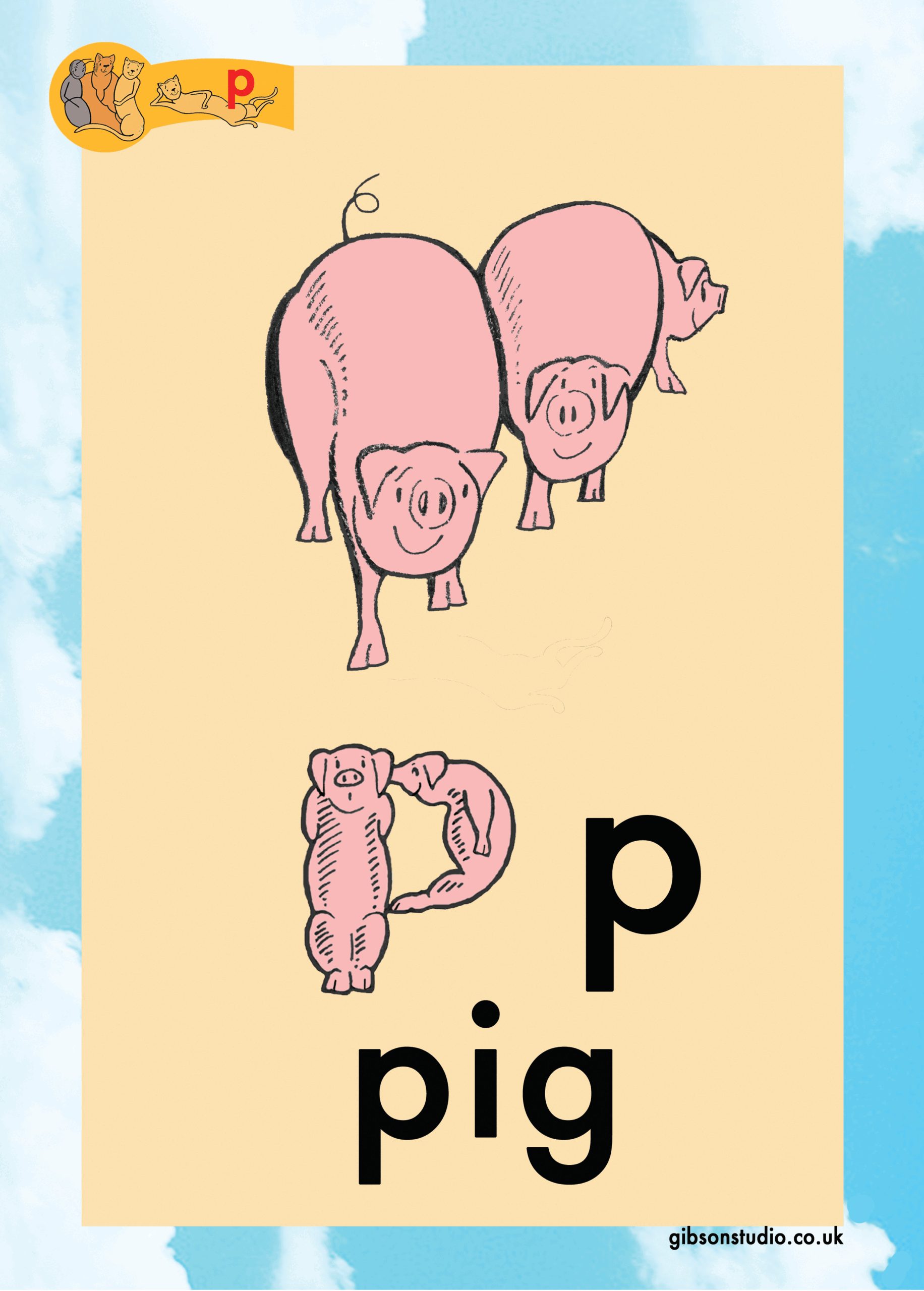 The picture changes to a letter. The first letter of the pictures phonetic word.