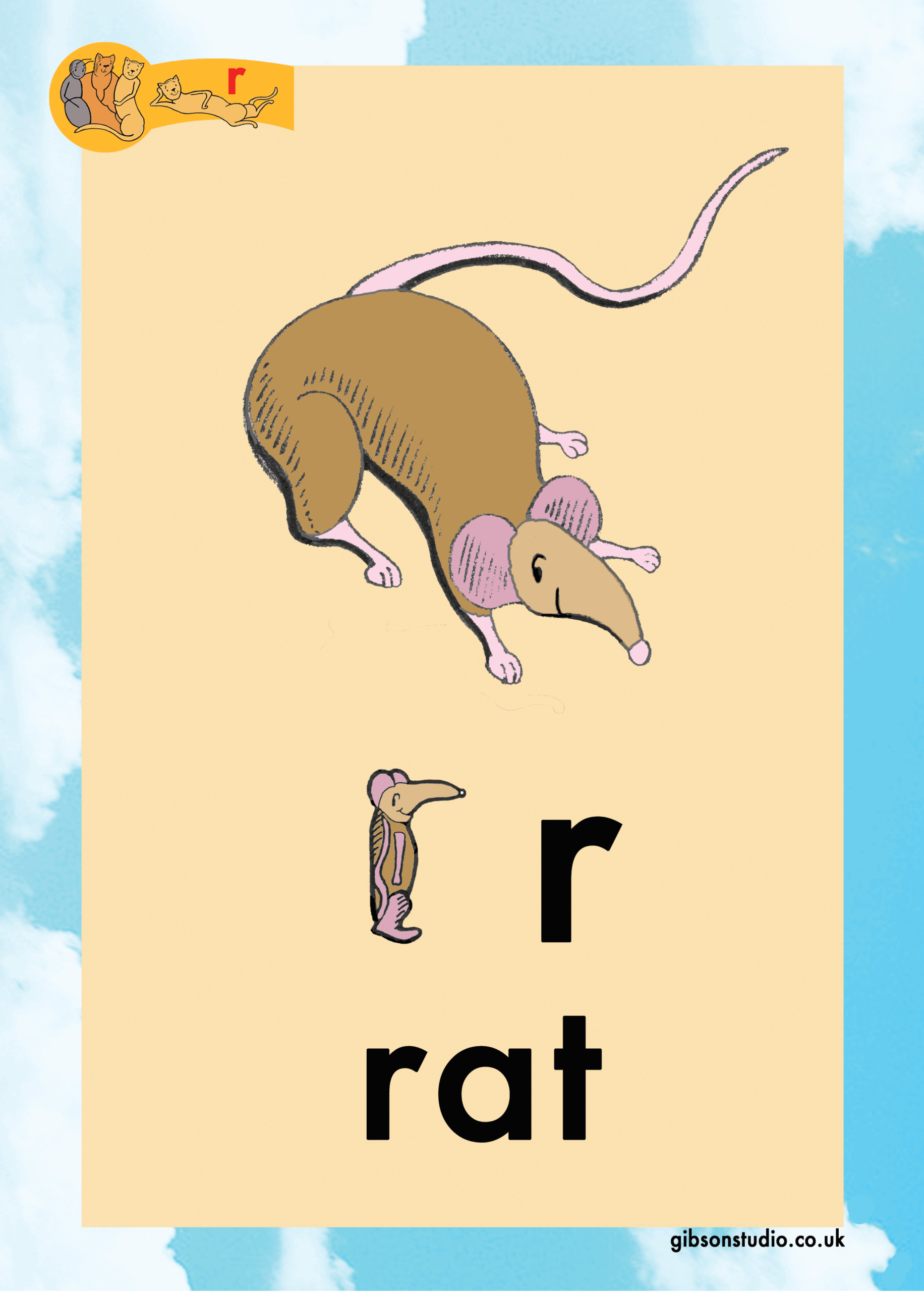 The picture changes to a letter. The first letter of the pictures phonetic word.
