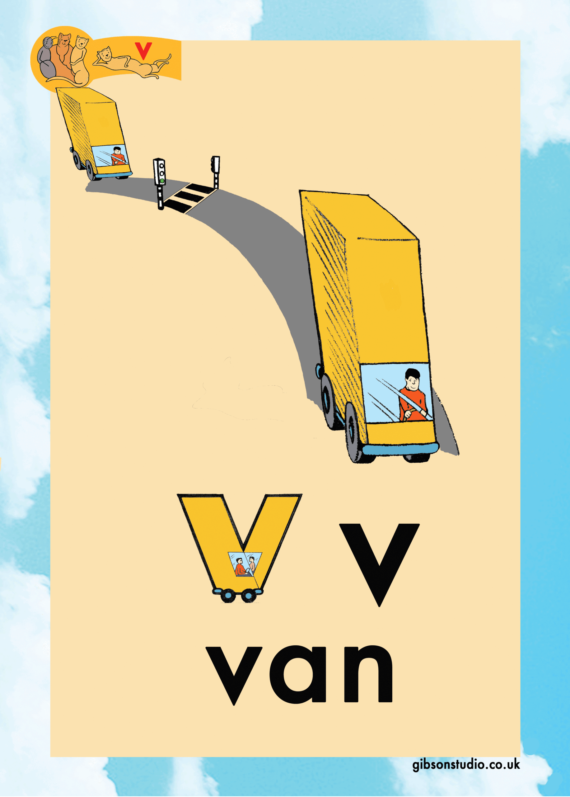 The picture changes to a letter. The first letter of the pictures phonetic word.